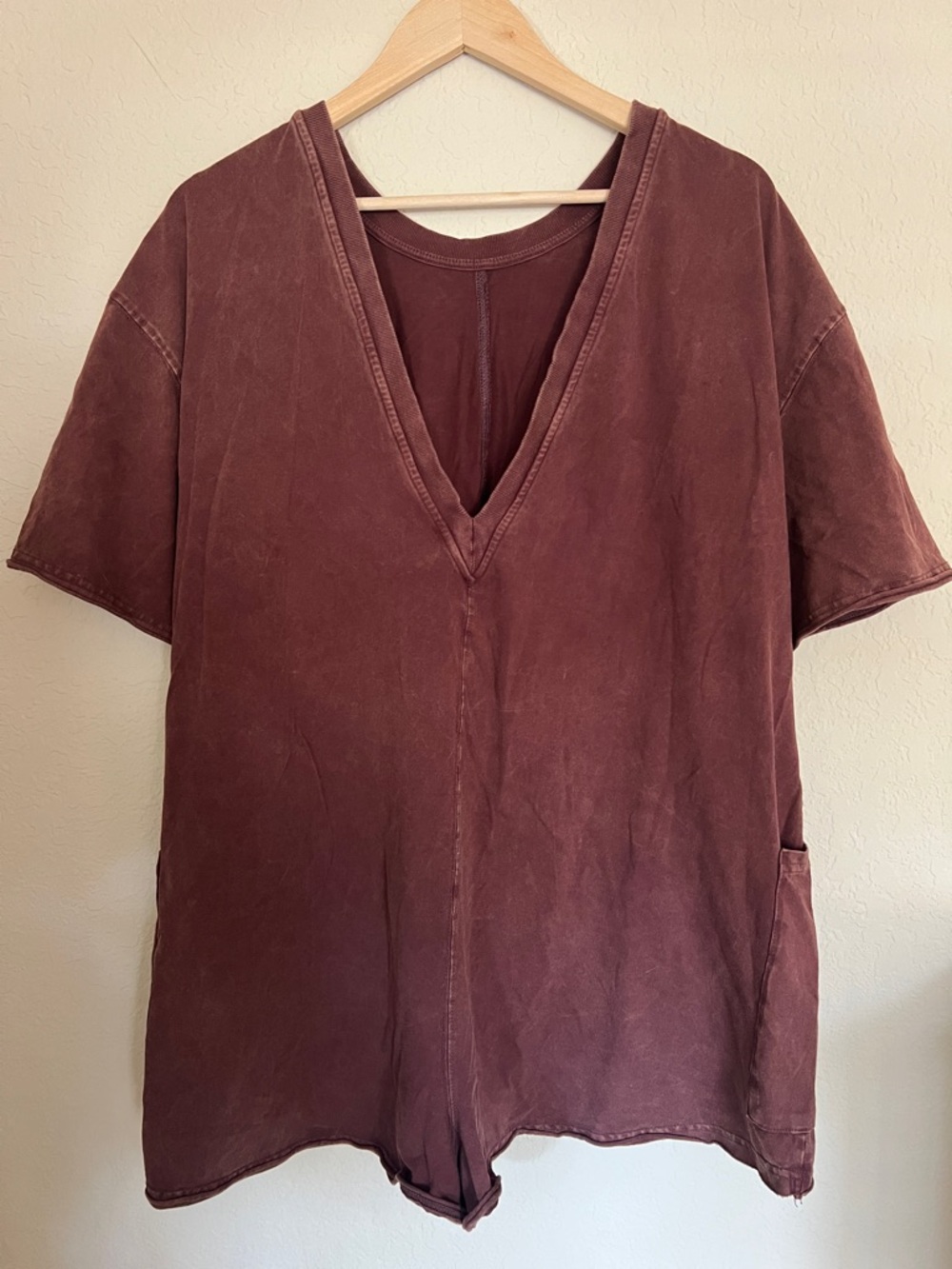 Free People FP Movement Hot Shot Tee Romper Dark Espresso Size L - Picture 4 of 5